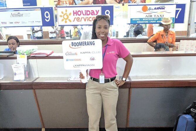 Airport Shuttle from Montego Bay (MBJ) to Hotel - Finding Desk 8 at Sangster International Airport