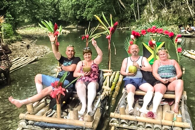 Bamboo River Rafting Limestone Foot Massage & Bottle of Rum Punch - Boarding the hand-crafted bamboo raft