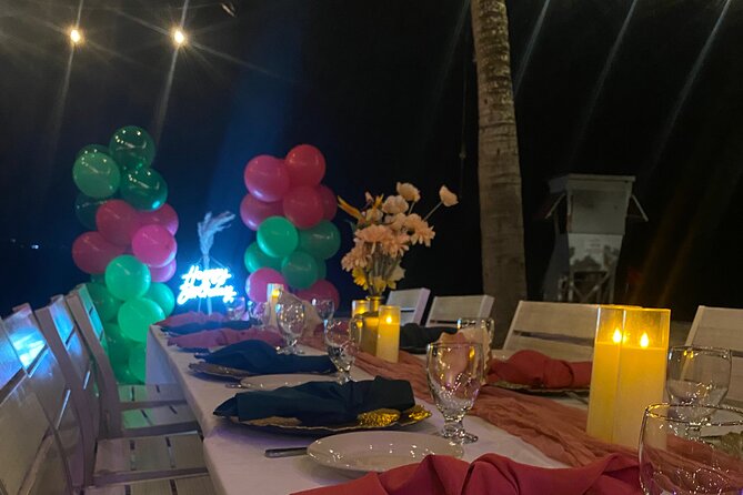 Birthday Dinner On Beach In Montego Bay Jamaica - A private table beside the Caribbean