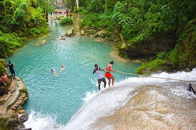 Blue Hole and Secret Falls plus Dunn's River Falls Combo Tour - Climbing Dunn’s River Falls one step at a time