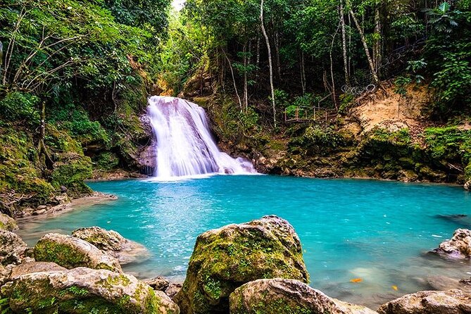Blue Hole Waterfall Tour from Montego Bay - Columbus Park looks across Discovery Bay