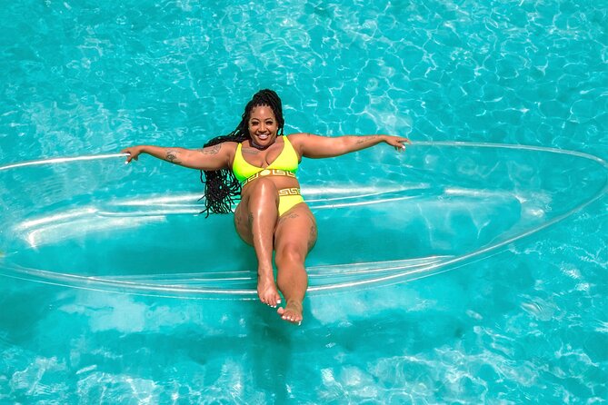Clear Kayak Beauty Photoshoot Montego Bay Jamaica - Floating above Montego Bay in a clear kayak