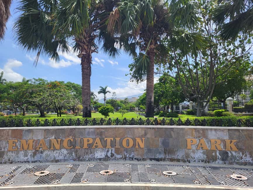 Explore Downtown Kingston and New Kingston: - Emancipation Park and the Bob Marley Peace Statue