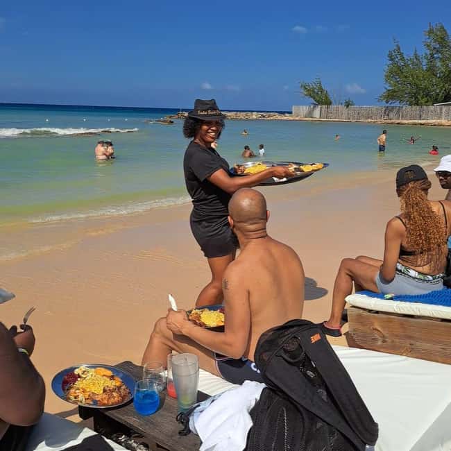 Falmouth: Dunn’s River Falls & Bamboo Beach Club VIP Access - What arrives on the four-course lunch menu