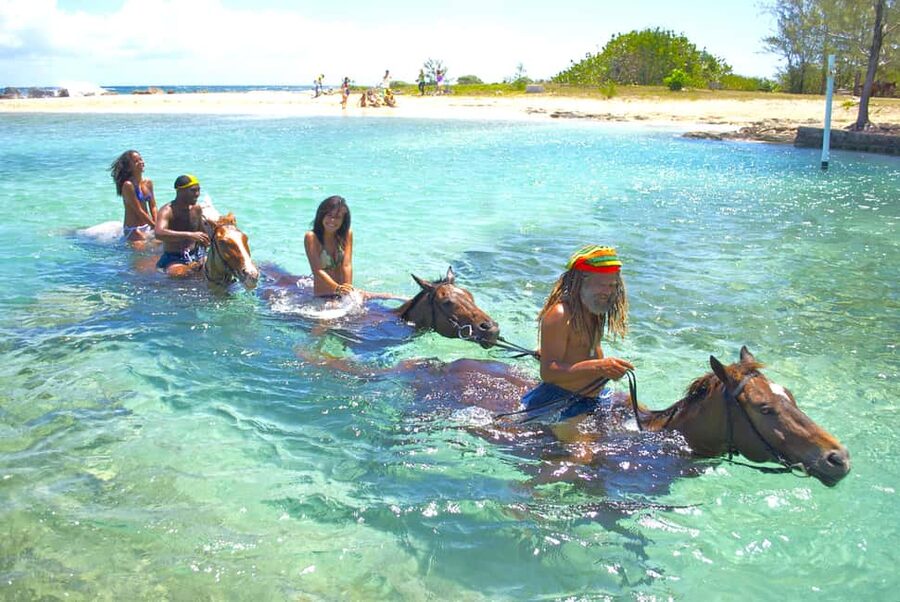 From Falmouth: Horseback Ride and Swim Beach Trip - Getting ready at Sand N Saddle