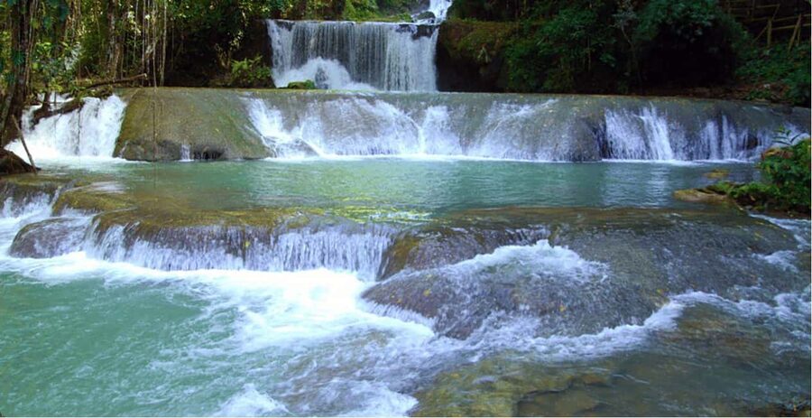 From Ocho Rios: Blue Hole Secret Waterfall & Highlight Tour - What the waterfall portion feels like