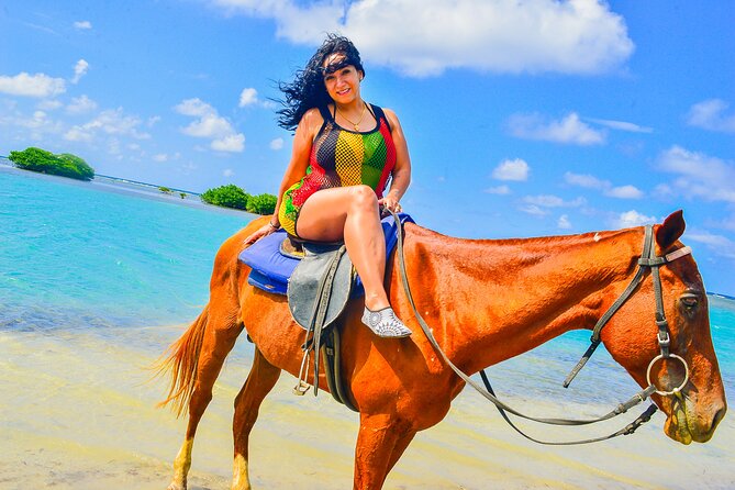 Horseback Ride and Swim Experience Montego with Transportation - Entering the water with your horse