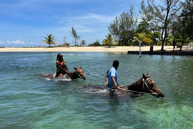 Horseback Ride and Swim Guided Tour from Montego Bay - Returning to the beach for the horse swim