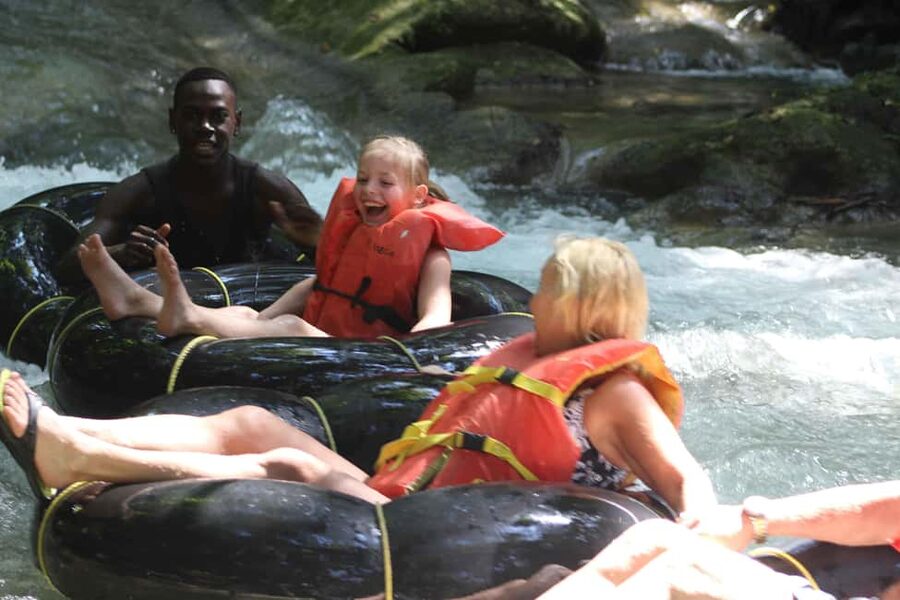 Jamaica: Dunn’s River Falls and Jungle River Tubing Tour - A Jamaican jerk lunch between the water stops