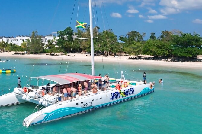 Jamwest Beach Negril Family Catamaran Cruise Pick up from Lucea - The snorkeling stop near Negril