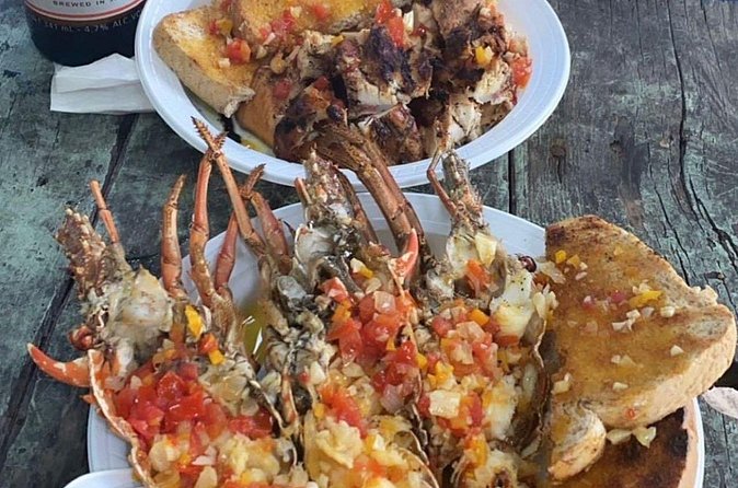 Lunch at Booby Cay Island in Negril - Lobster lunch with Jamaican flavor
