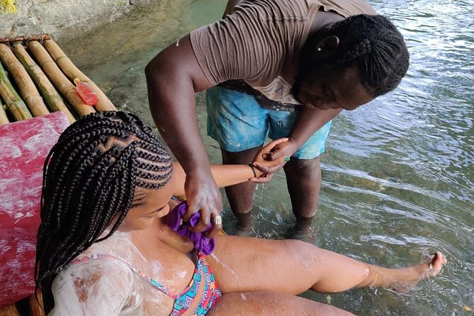 Montego Bay Bamboo River Rafting Limestone Foot Massage - Floating the Lethe River on bamboo
