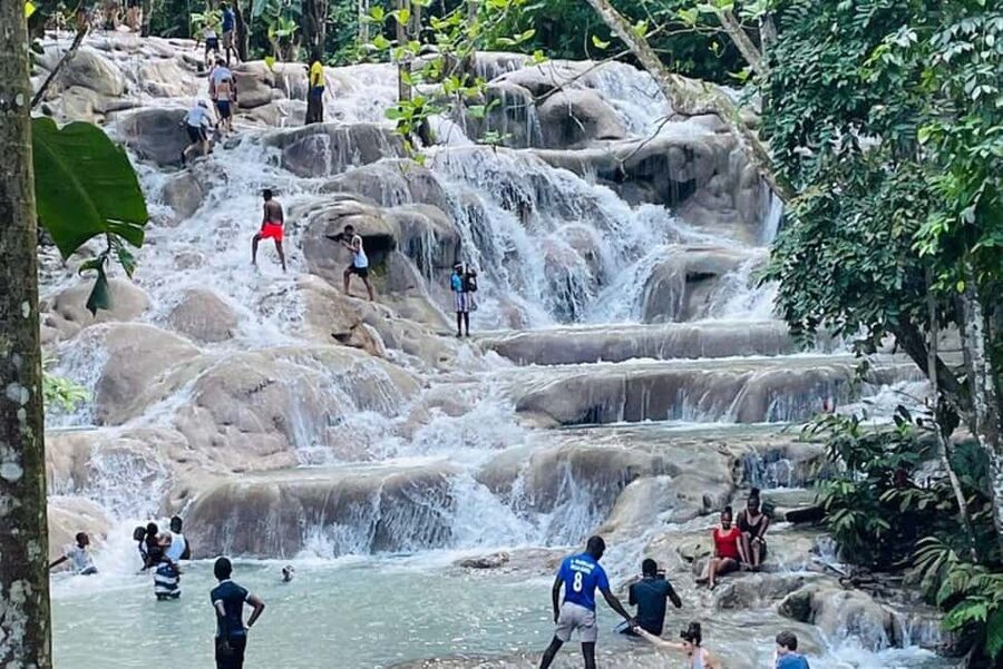 Montego Bay: Private Dunn's River Falls and Blue Hole Tour - Two Jamaican waterfalls, two very different moods