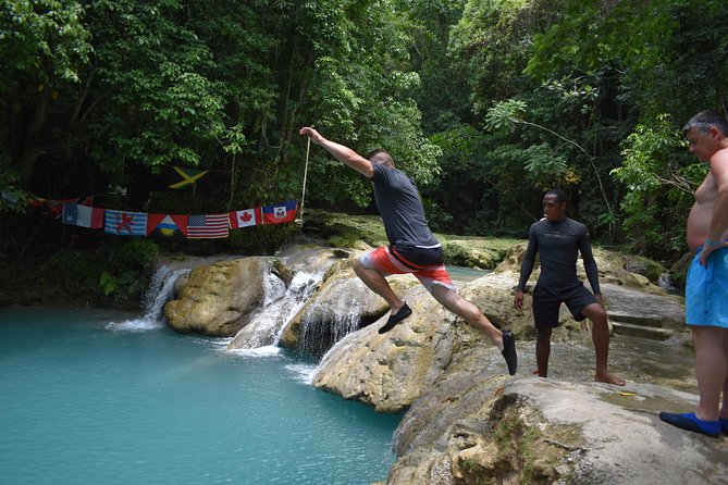 Montego Bay Shore Excursion: Blue Hole & Secret Falls Tour plus Shopping - Rope swings and rock jumps make it popular with children