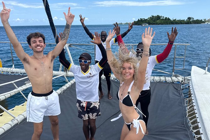 NEGRIL CATAMARAN CRUISE Sunset Ricks Cafe Adults only ALL HOTELS - A party boat, not a quiet Negril sail