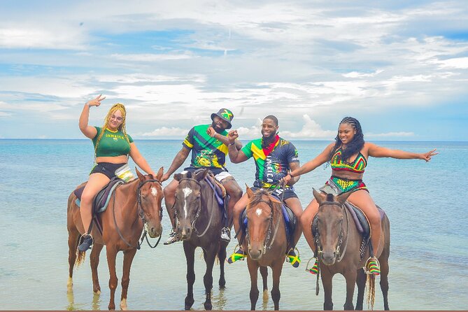 OCEAN HORSE-BACK RIDING & BAMBOO RAFTING + Limestone MASSAGE - From Montego Bay toward Ocho Rios