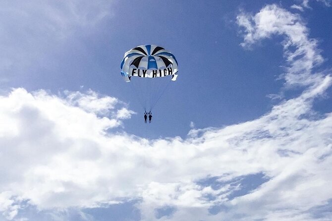 Parasailing, Blue Hole Mineral Spring, Seven Mile Beach - Puerto Seco Beach, and an itinerary detail to clarify