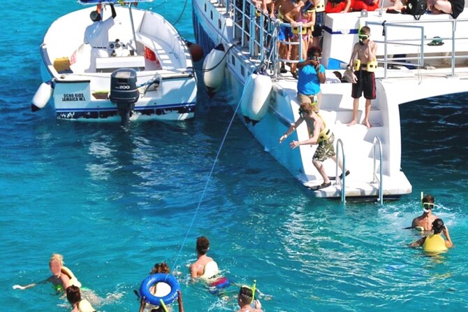 Party Catamaran and Snorkeling Tour in Montego Bay - What happens during the snorkeling stop