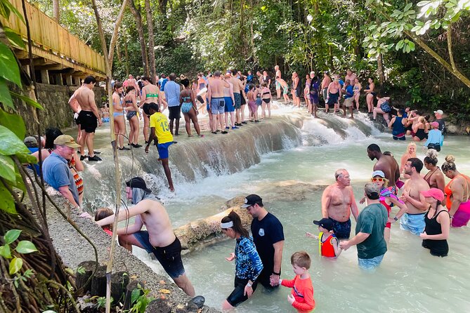 Private Dunn’s River Falls Experience + Blue Hole Secret falls - Ocho Rios between the waterfalls